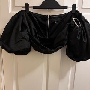 Lula Black Off The Shoulder Crop Top Size M